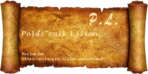 Polácsik Lilian névjegykártya